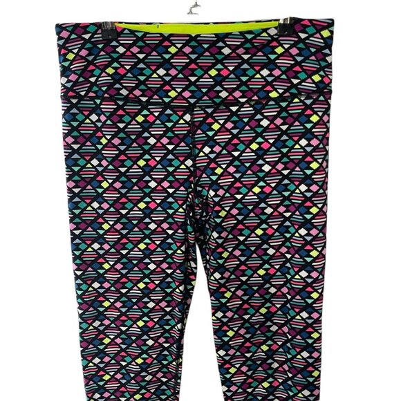 Victoria's Secret VSX Sport Womens Multi Colored Geometric Wide Waist Leggings L - Picture 4 of 12